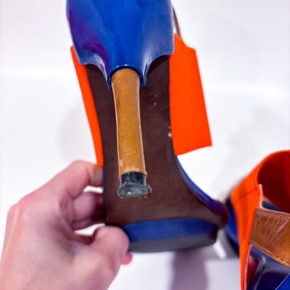 UNITED NUDE Orange & Blue Heeled Sandals - Picture 9 of 11